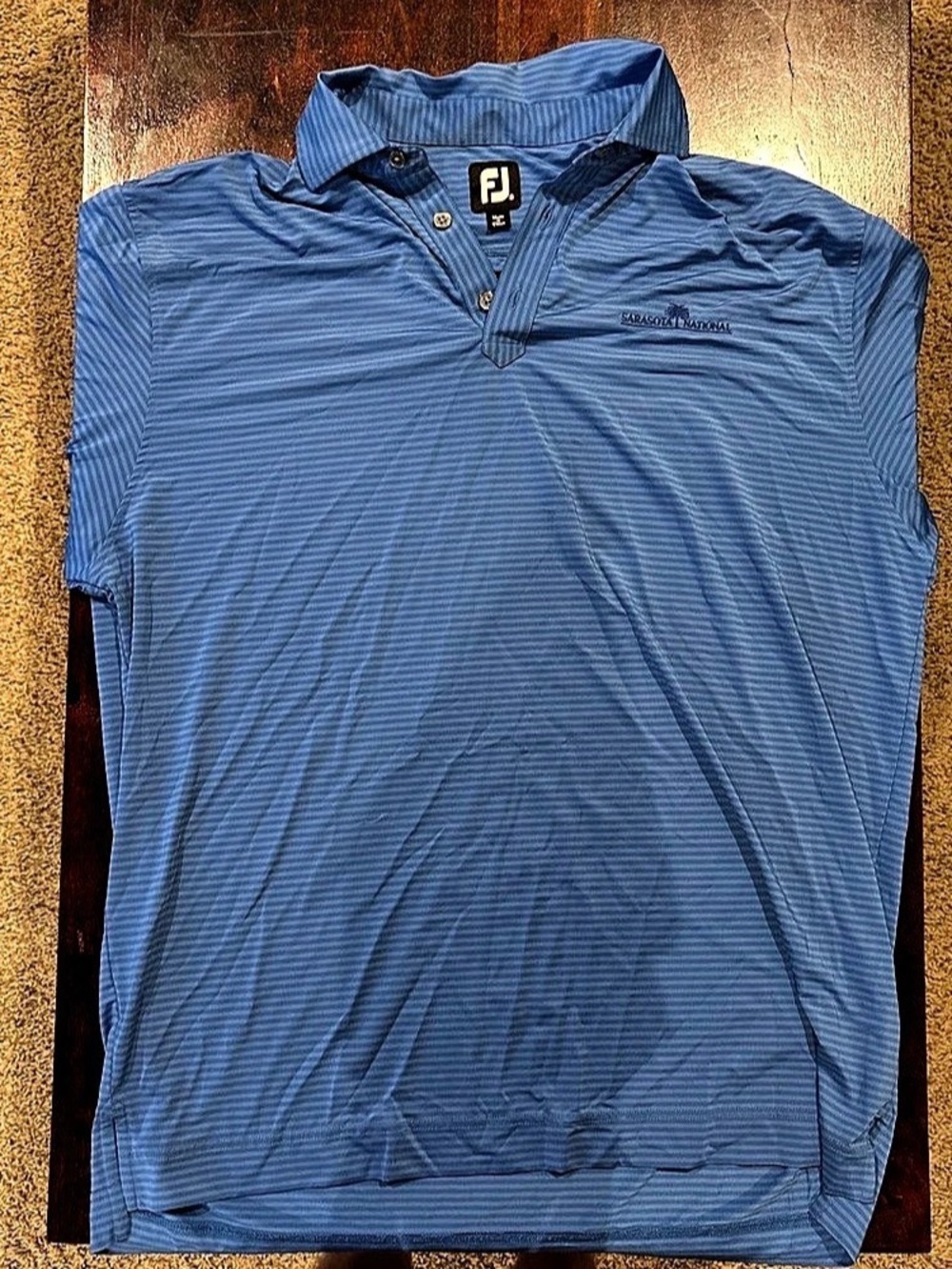 FootJoy Men's Striped Golf Polo in Blue